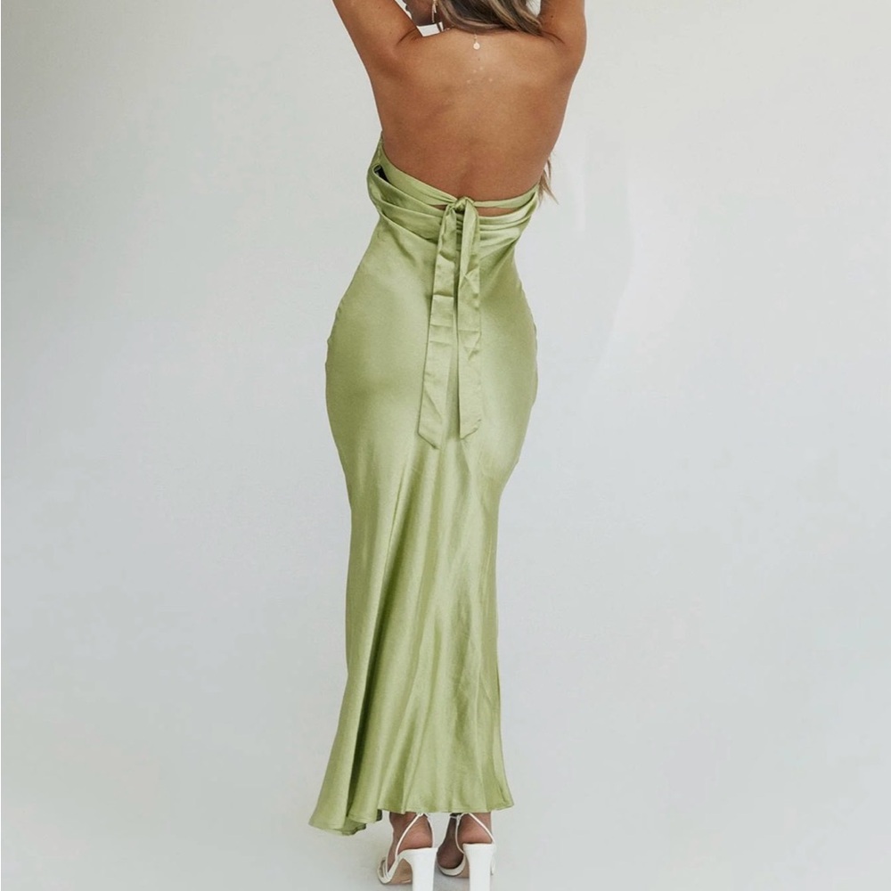 Haley Maxi Dress Green Strapless Dress - Picture 3 of 5